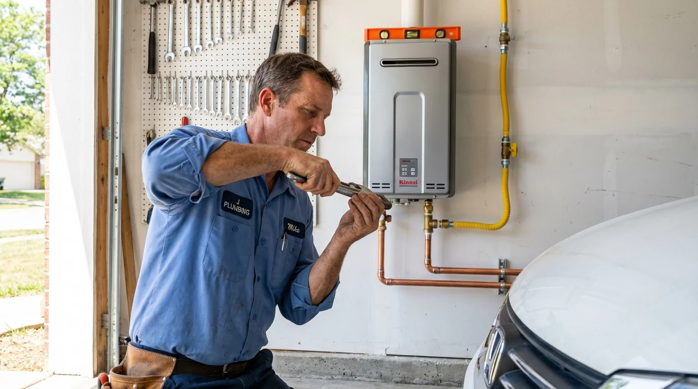 Tankless water heater installation by a Johns Plumbing LLC plumber in Lyons